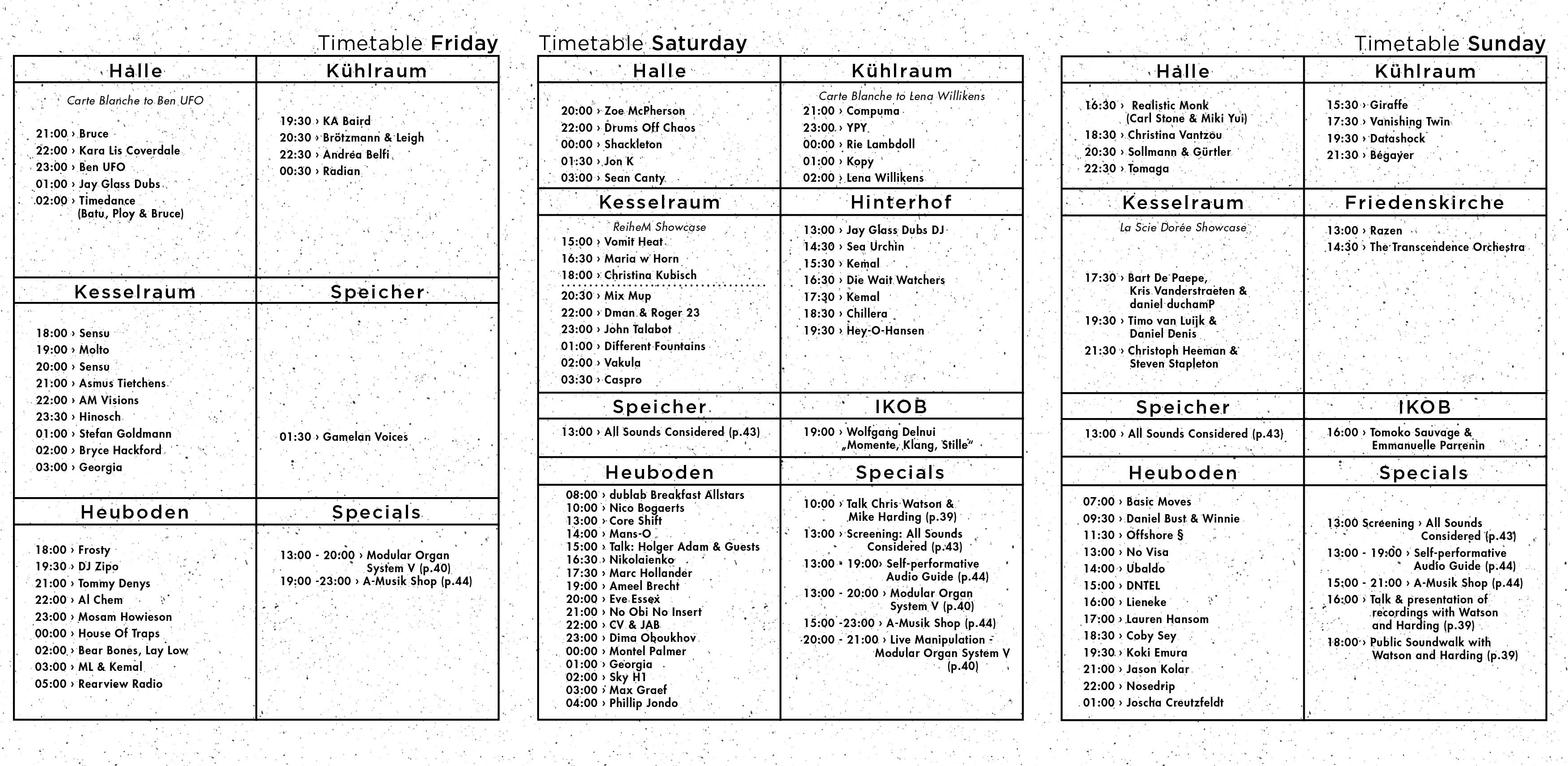 Timetable