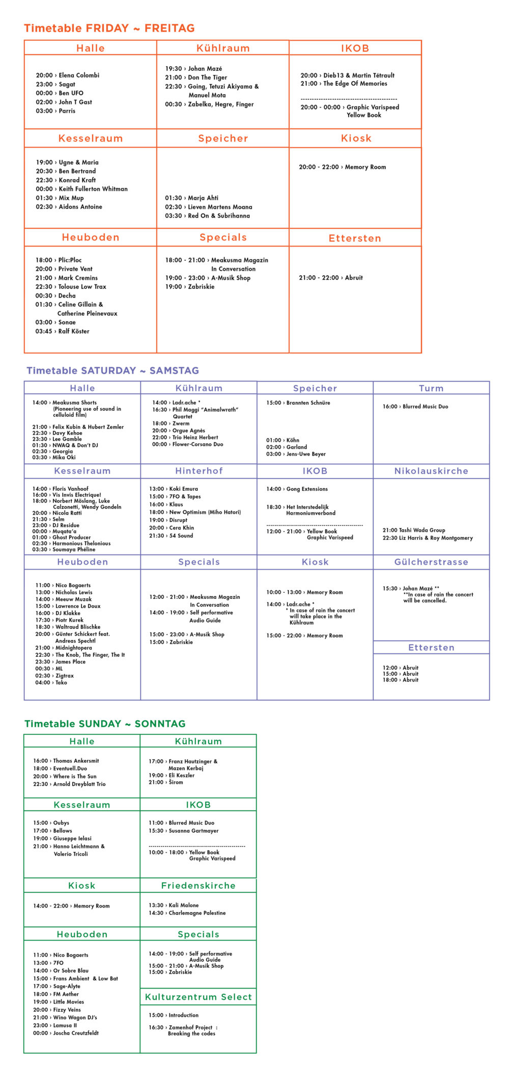 festival timetable 2016